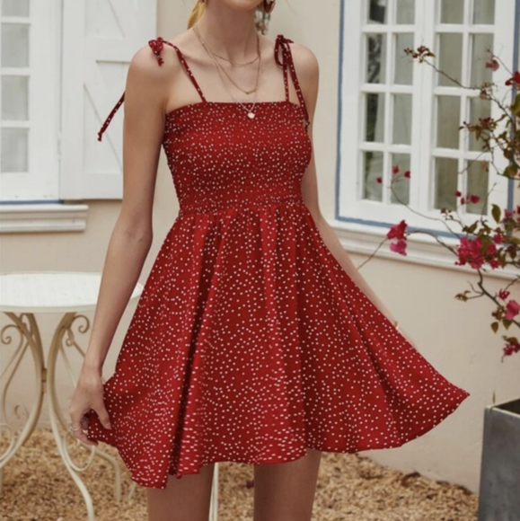 Red Polka Dot Mini Dresses